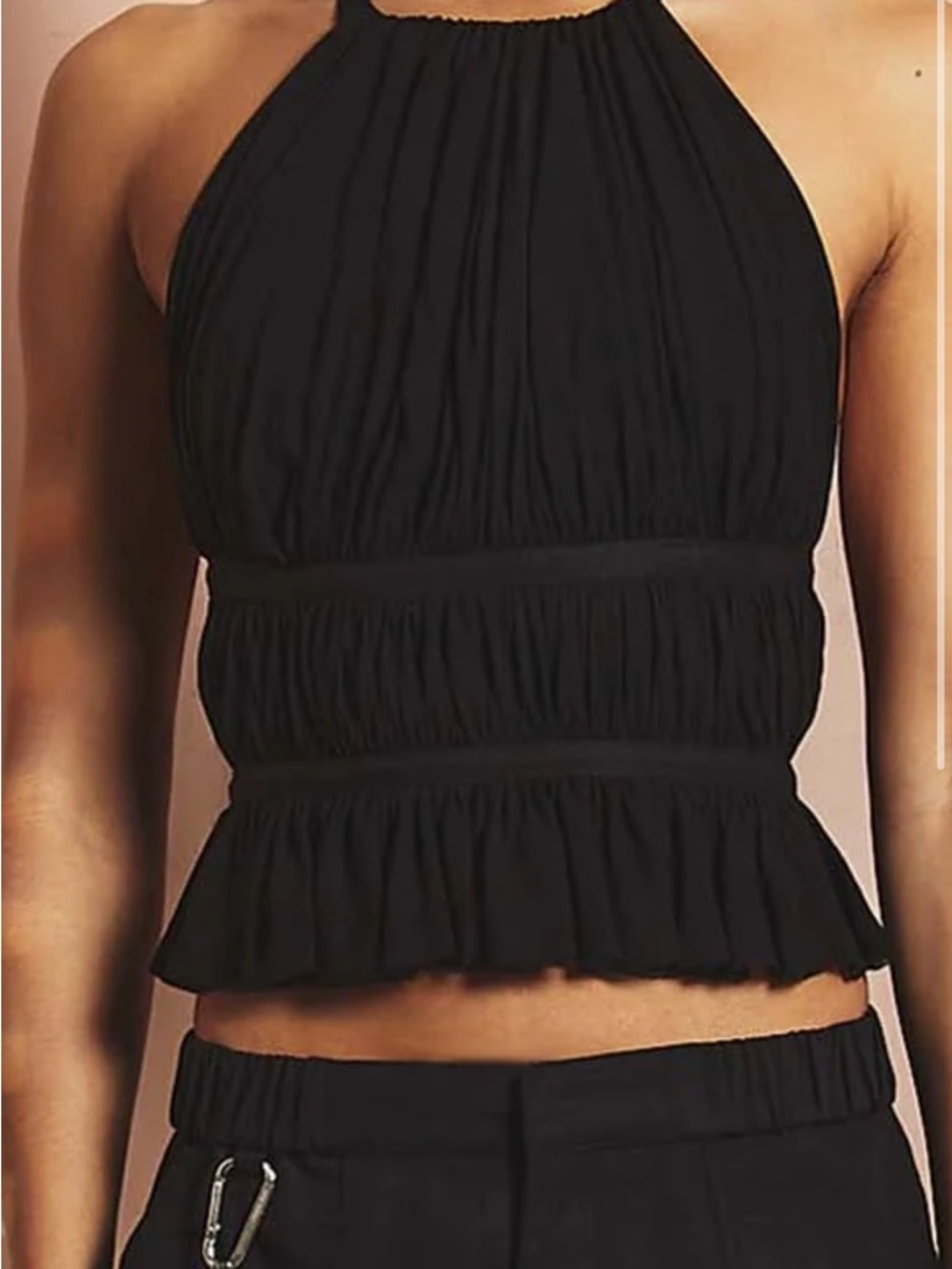 Tae Park Chiffon Wrap Top Black